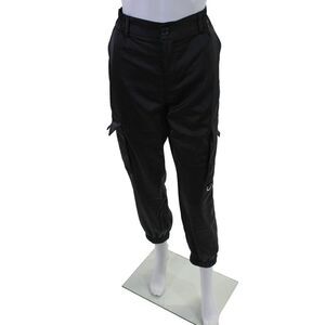 Absolu Womens Zipper Fly High Rise Cargo Jogger Pants Black Size FR 42